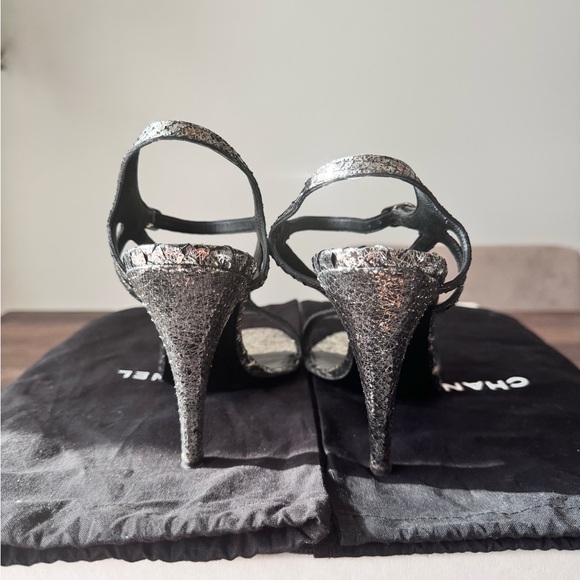 Chanel Metallic Python Sandals - Picture 5 of 10